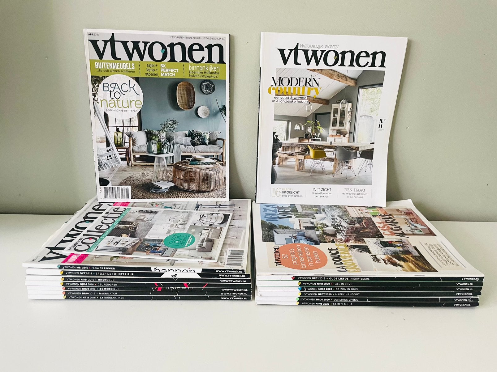 15x VTWonen magazine, stapel vt wonen tijdschriften t/m 2020, Ophalen of Verzenden, Zo goed als nieuw, Damesbladen