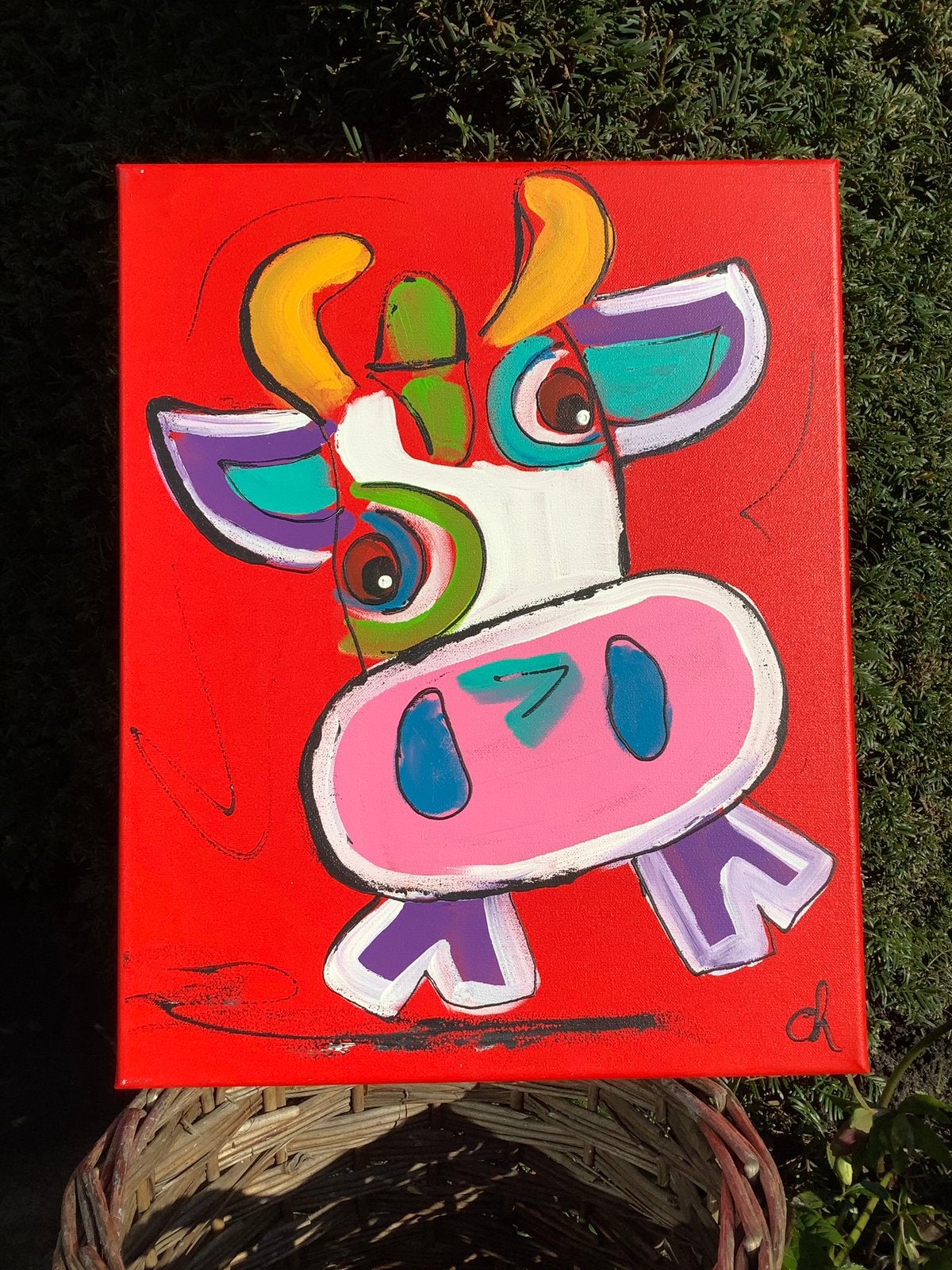 Vrolijke Kunst! - Corrie Leushuis - olieverf - certificaat, Minder dan 50 cm, Nieuw, Ophalen of Verzenden, Schilderij