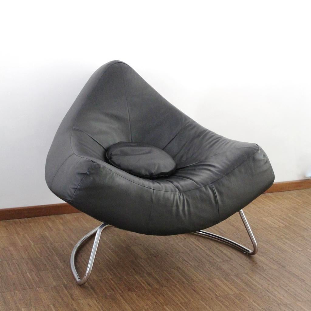 Originele Vintage Paul Falkenberg "Chili" – Zwart Leder, Ophalen