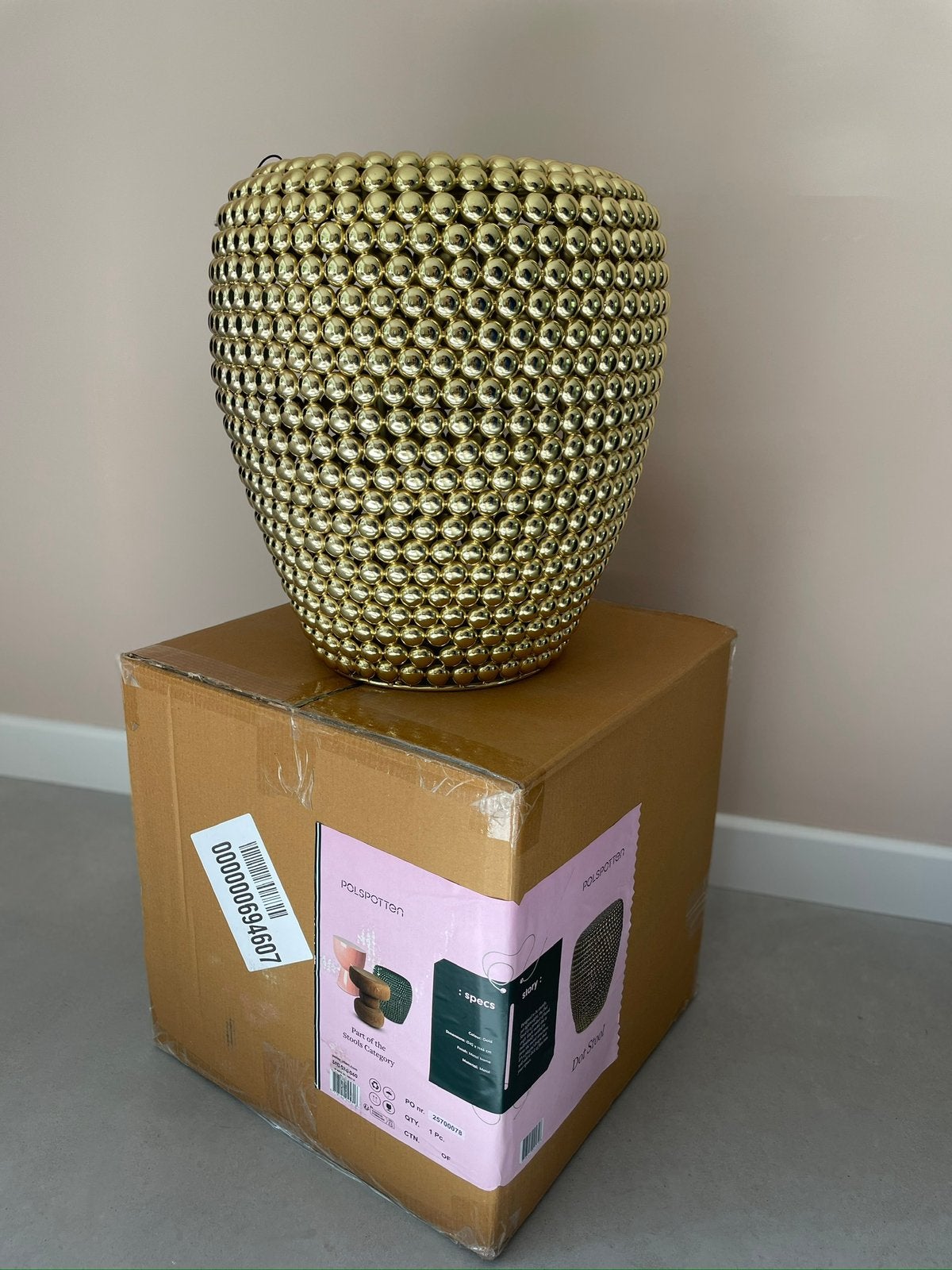 NIEUW IN DE DOOS - Gouden Dot kruk Polspotten - design, Ophalen, Nieuw, IJzer