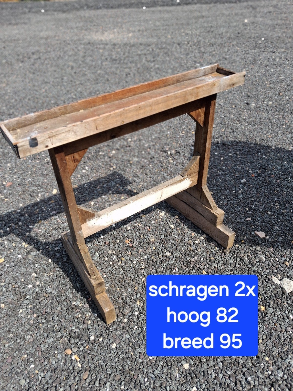 2x Houten schragen - Hoog 82cm, Breed 95cm, Doe-het-zelf en Verbouw, Werkbanken, Ophalen, Gebruikt, 70 tot 120 cm