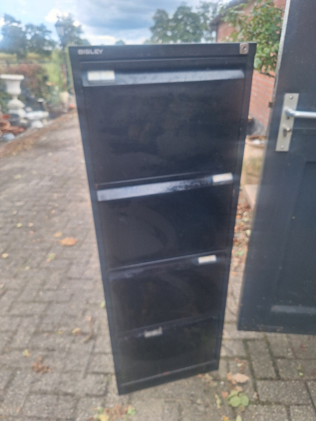 Zwarte metalen dossierkast - Bisley, Ophalen, Gebruikt, 100 tot 150 cm, Meerdere deuren