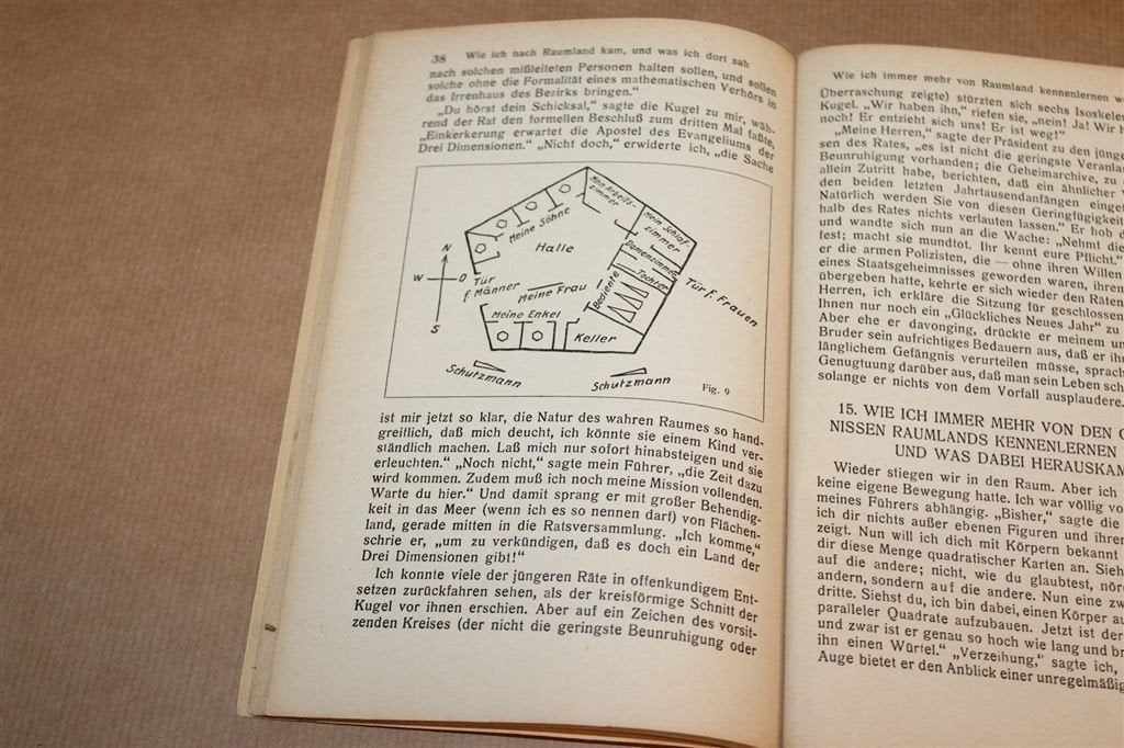 Flächenland — Flatland van Edwin Abbott, Teubner 1929, Ophalen of Verzenden, Gelezen, Natuurwetenschap