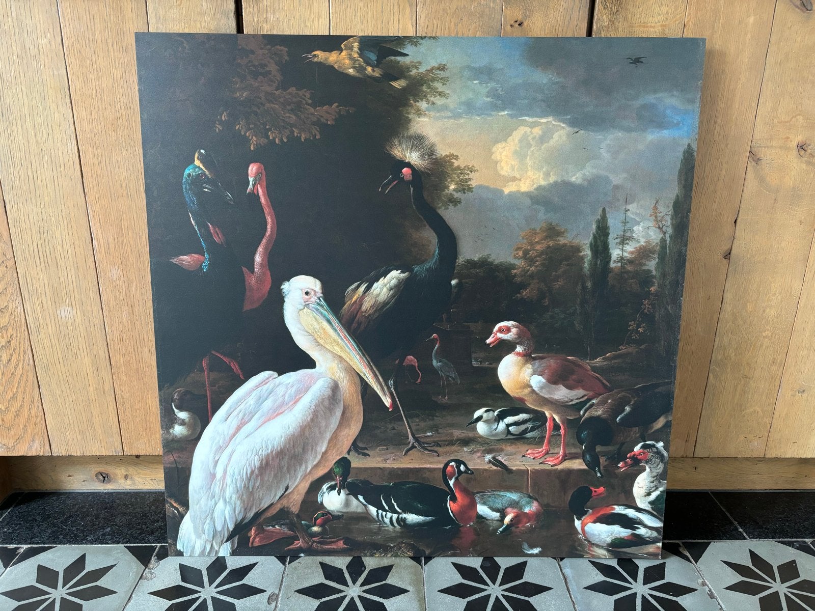 Prachtige print van het drijvende veertje, Huis en Inrichting, Ophalen, Gebruikt, Print, 75 tot 100 cm