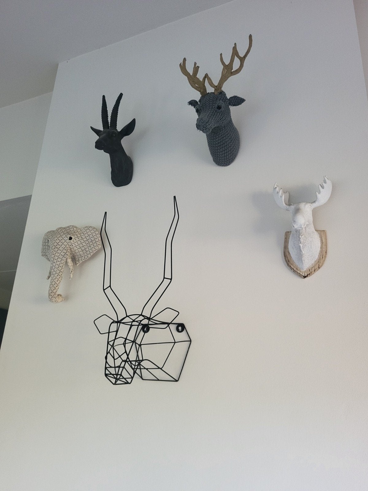 Decoratieve wandobjecten: hertenkoppen en meer, Gebruikt, Meerkleurig, Ophalen of Verzenden, Modern