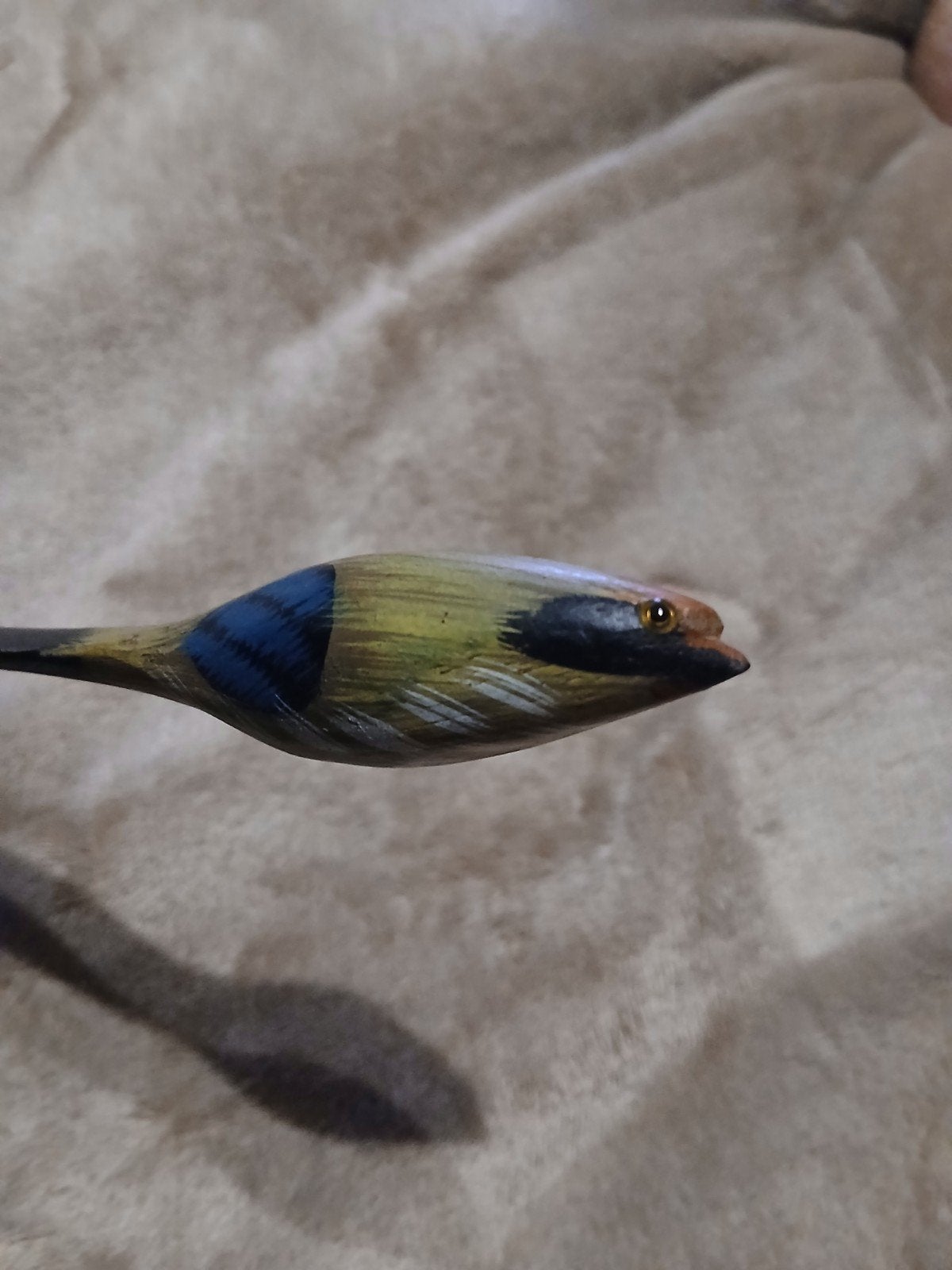 Handgesneden houten vogel briefopener, Antiek en Kunst, Minder dan 20 cm, Ophalen of Verzenden, Beeld, Hout