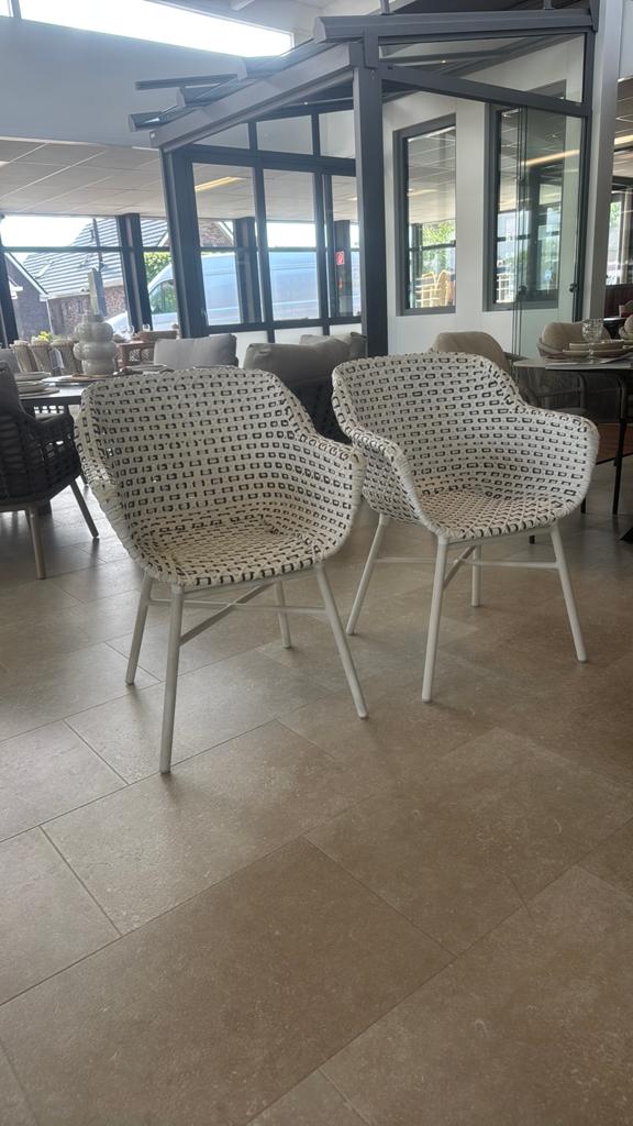 2x Hartman Sophie Delphine dining wit showmodel ZGAN, Tuin en Terras, Ophalen, Zo goed als nieuw