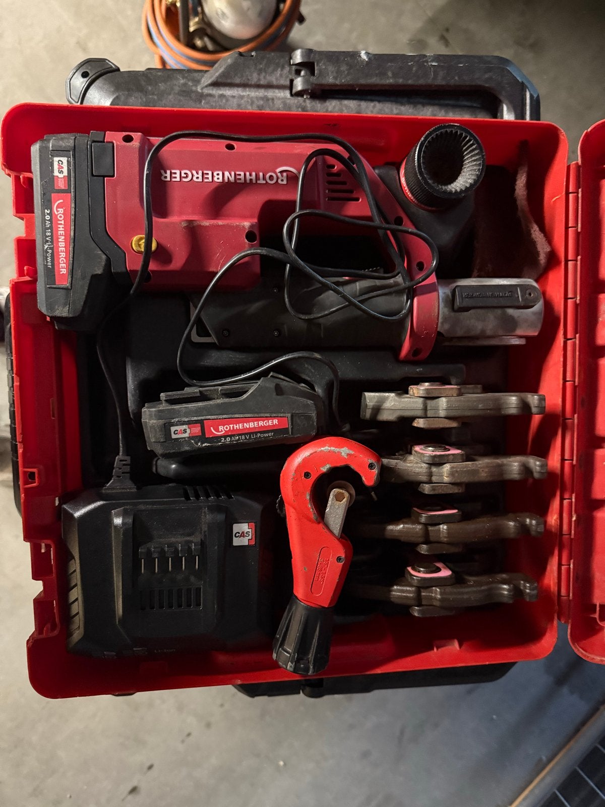 Rothenberger Accu Persmachine met Persbekken 1/4, 3/8, 1/2,, Ophalen, Gebruikt, Overige typen