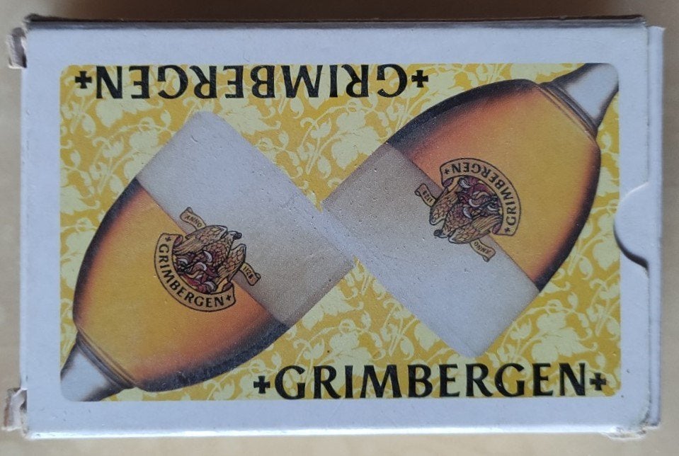 Speelkaarten in doos van Grimbergen bier,speciale achterkant, Ophalen of Verzenden, Nieuw, Overige typen, Overige merken