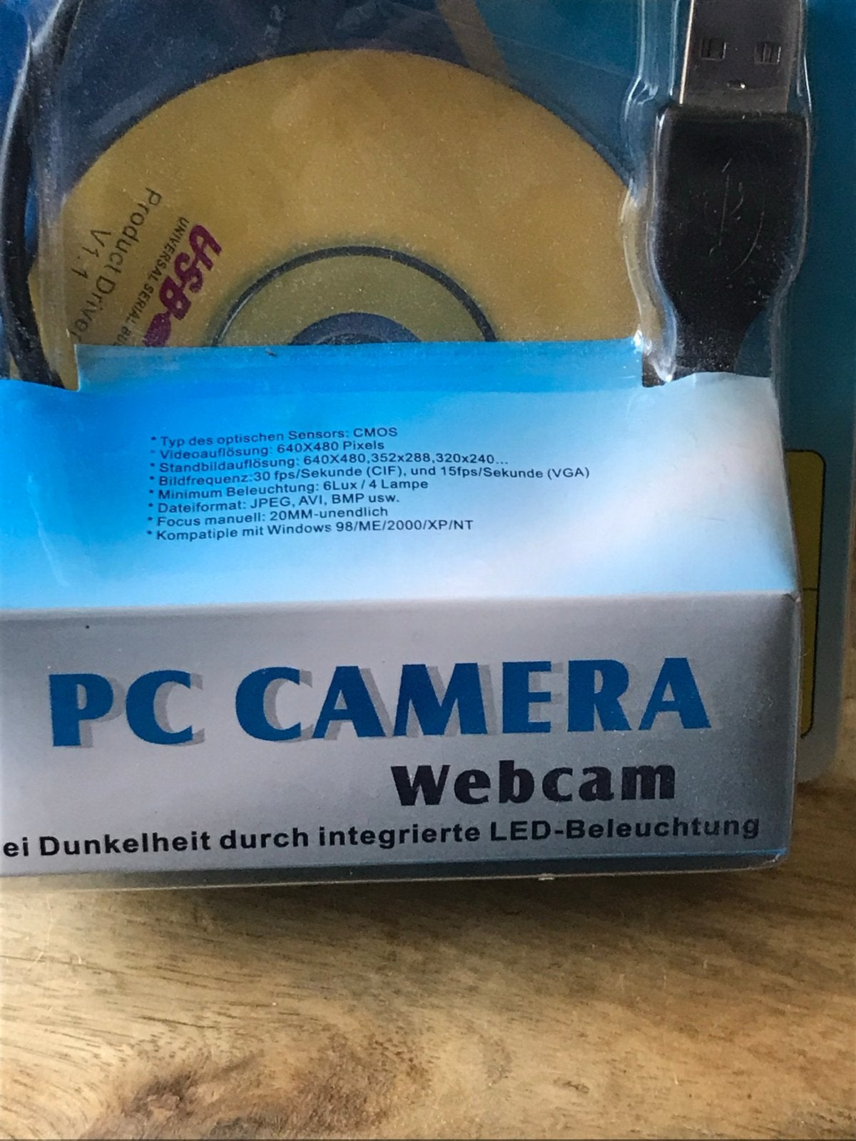 HeWi PC Camera Webcam met LED-verlichting en USB-aansluiting, Nieuw, Ophalen of Verzenden, Windows, Monitorclip