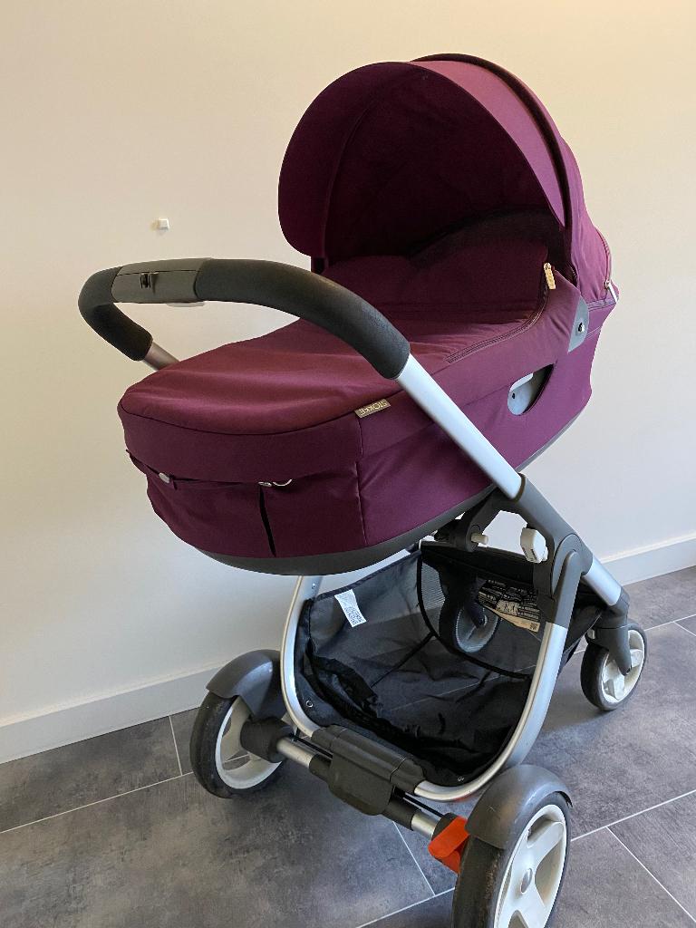 Stokke kinderwagen 3-1 set paars, Gebruikt, Luchtbanden, Combiwagen, Ophalen