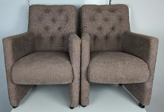 Set van 4 UrbanSofa Amy eetkamerstoelen / fauteuils taupe, Ophalen, Gebruikt, Minder dan 75 cm, UrbanSofa