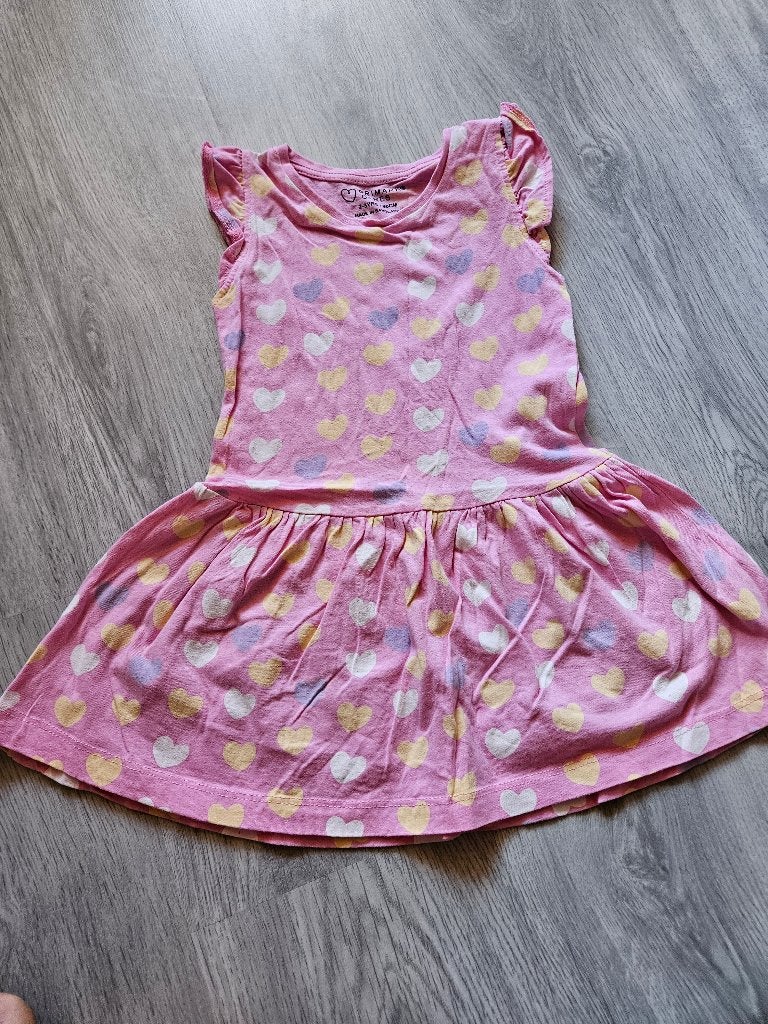 Roze hartjes jurk maat 98 in zeer goede staat, Meisje, Ophalen of Verzenden, Zo goed als nieuw, Jurk of Rok