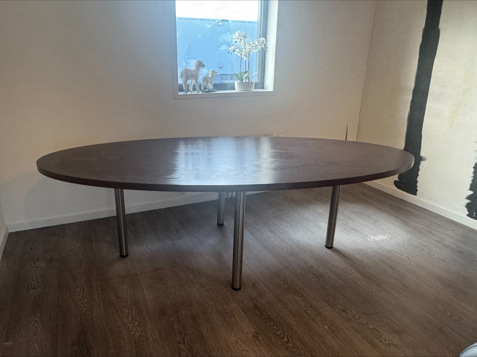 Ovale tafel, Huis en Inrichting, Ophalen, 100 tot 150 cm, Zo goed als nieuw, 150 tot 200 cm