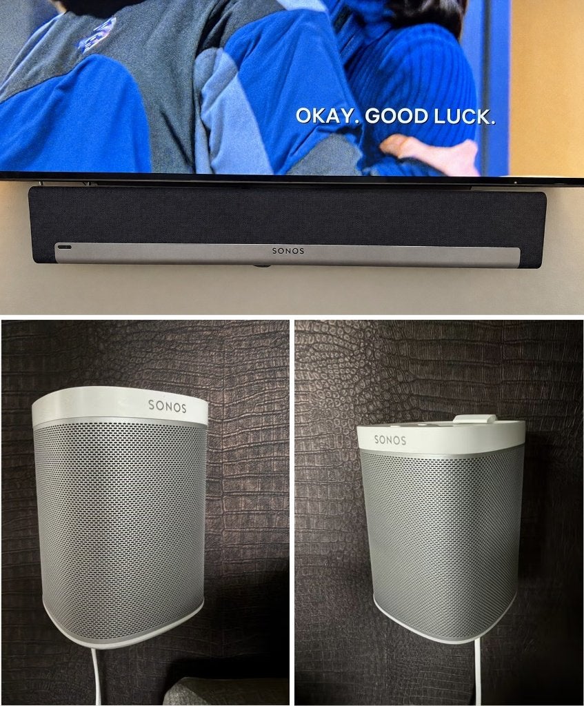 Sonos Play 1 (2x) wit + Sonos Playbar incl beugels, Ophalen of Verzenden, Bluetooth, Zo goed als nieuw