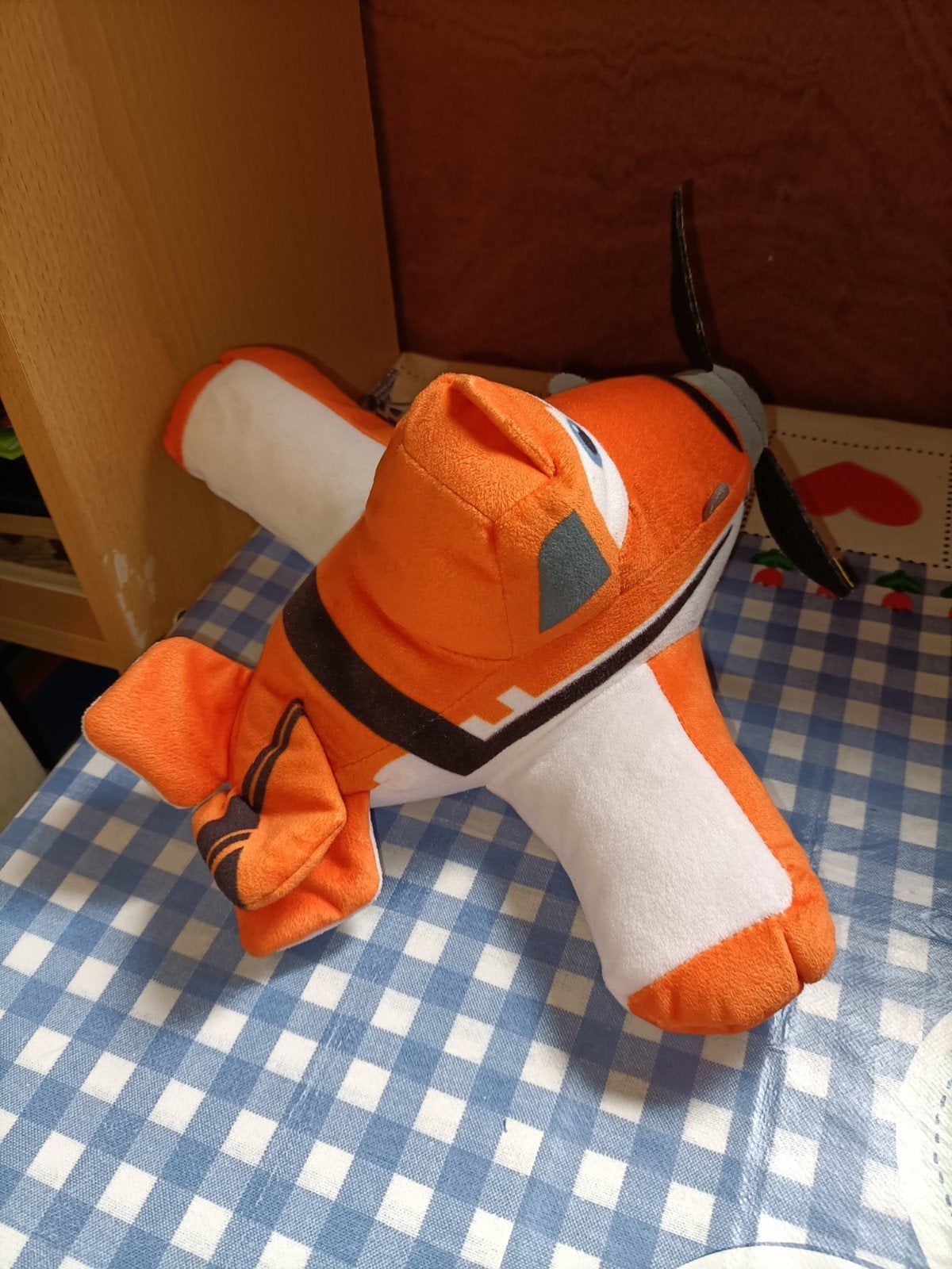 Disney Planes Dusty vliegtuig knuffel oranje 27 cm, Kinderen en Baby's, Ophalen of Verzenden, Zo goed als nieuw, Overige typen