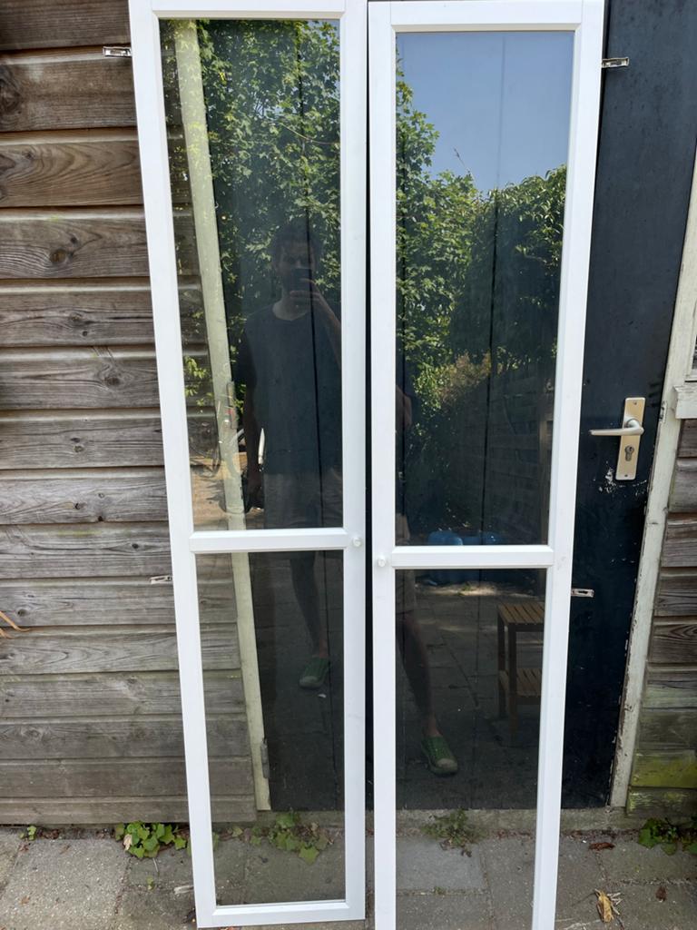 Ikea Billy kastdeuren wit met glas, Ophalen, Gebruikt, 200 cm of meer, 50 tot 100 cm