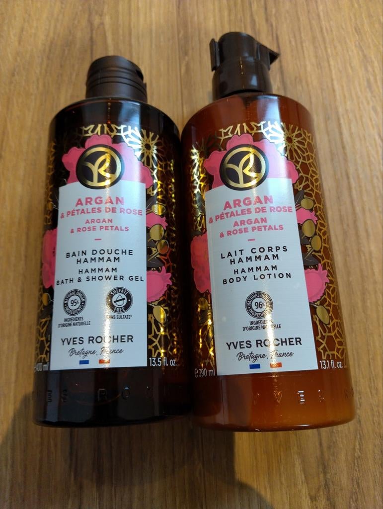 Yves Rocher argan douchegel en bodylotion nieuw, Verzenden, Nieuw, Bad & Douche