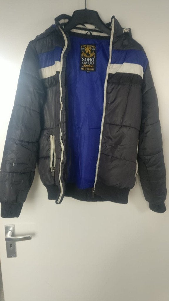 Gevoerde winterjas jas met capuchon Soho New York maat 158, Gebruikt, Ophalen of Verzenden, Soho New York, Jongen