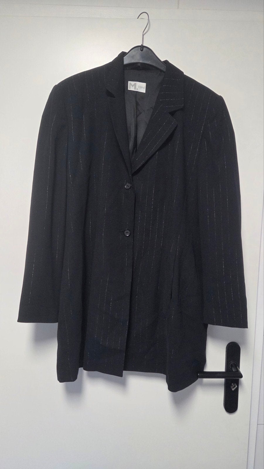 mooie zwarte blazer glitter strepen maat XL/42, Zwart, Ophalen of Verzenden, Zo goed als nieuw, Jasje