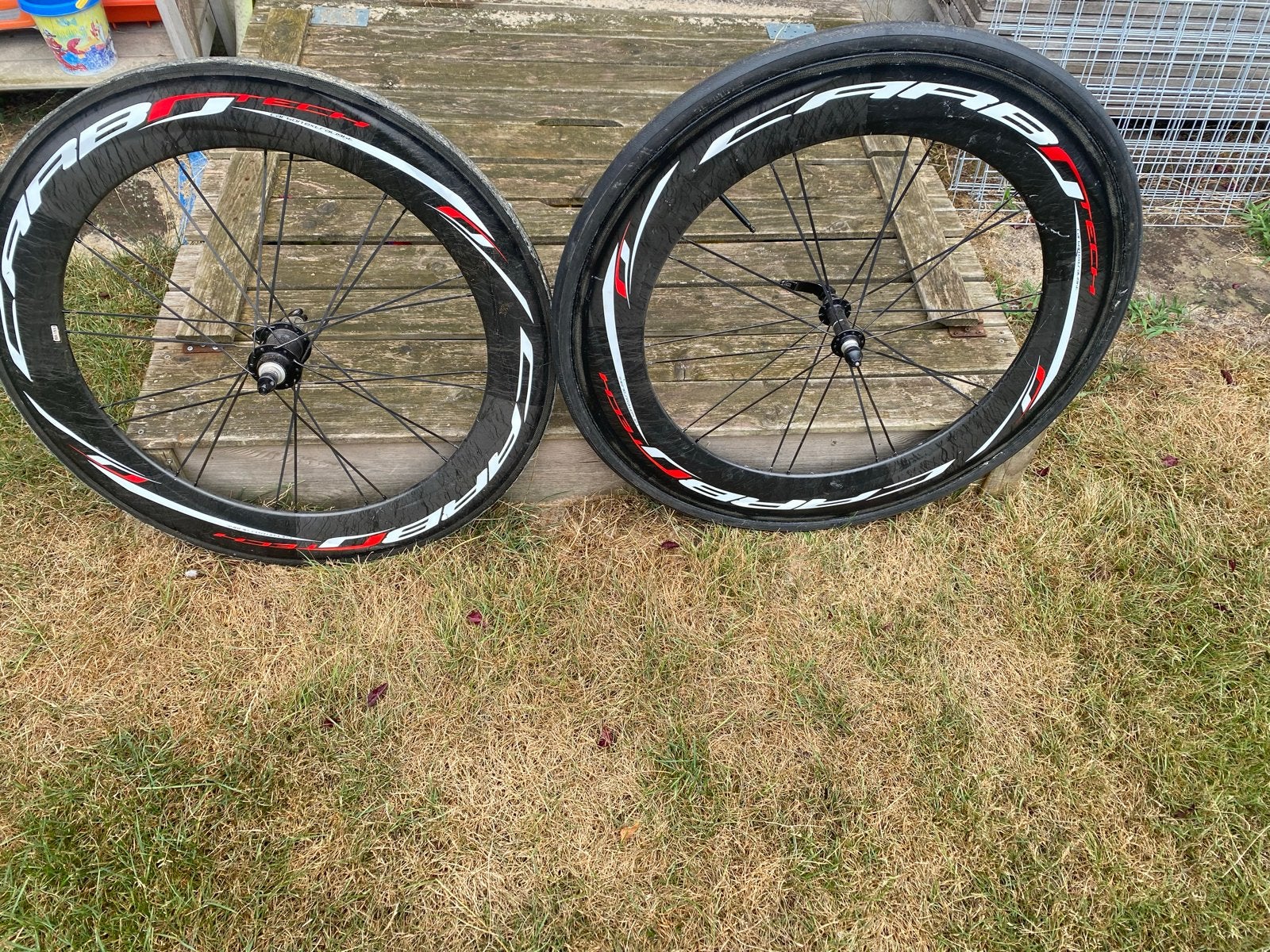 Carbotech T85 Carbon Tubular Wielset Campagnolo 8-11sp, Fietsen en Brommers, Fietsonderdelen, Gebruikt, Racefiets, Carbon, Ophalen