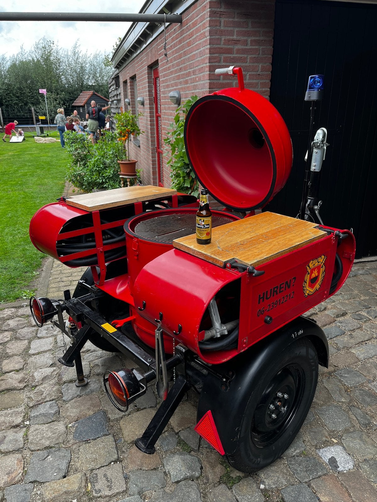 Brandweer BBQ aanhanger huren | €75,- per dag, Ophalen, Nieuw, Verjaardag