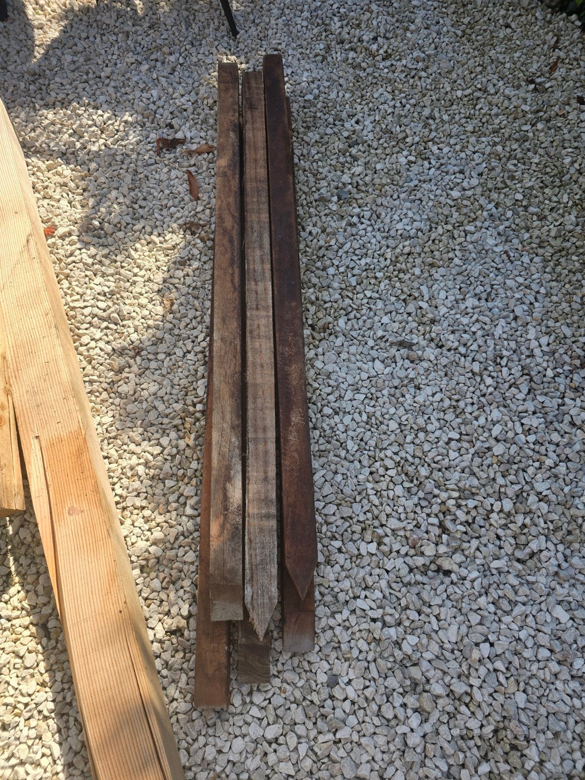 6x Hardhouten Piketpalen 150x6x6 cm - Zo goed als nieuw, Overige typen, Ophalen of Verzenden, Zo goed als nieuw, 50 mm of meer