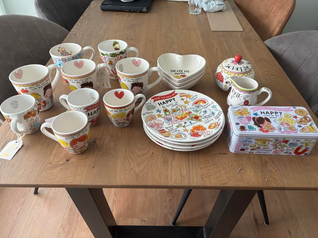 Blond Amsterdam Servies Set - Happy Collectie, Blond Amsterdam, Ophalen of Verzenden, Zo goed als nieuw, Aardewerk