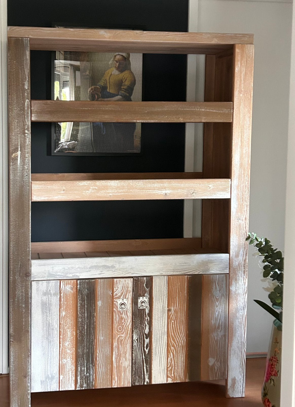Massief houten boekenkast Zomer - Old look - demontabel, Huis en Inrichting, Ophalen, 100 tot 150 cm, Zo goed als nieuw, 150 tot 200 cm
