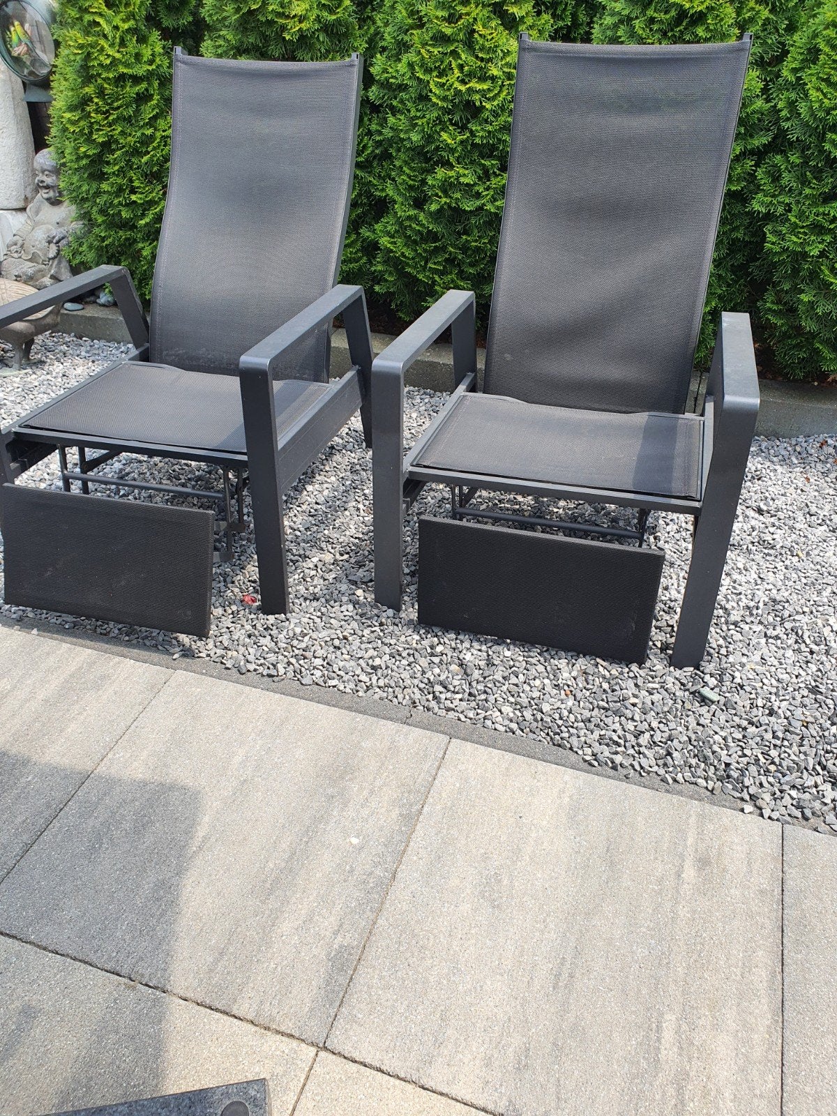 Verstelbare Tuinstoelen met Kussens - Grijs Aluminium, Tuin en Terras, Tuinstoelen, Ophalen of Verzenden, Aluminium, Verstelbaar