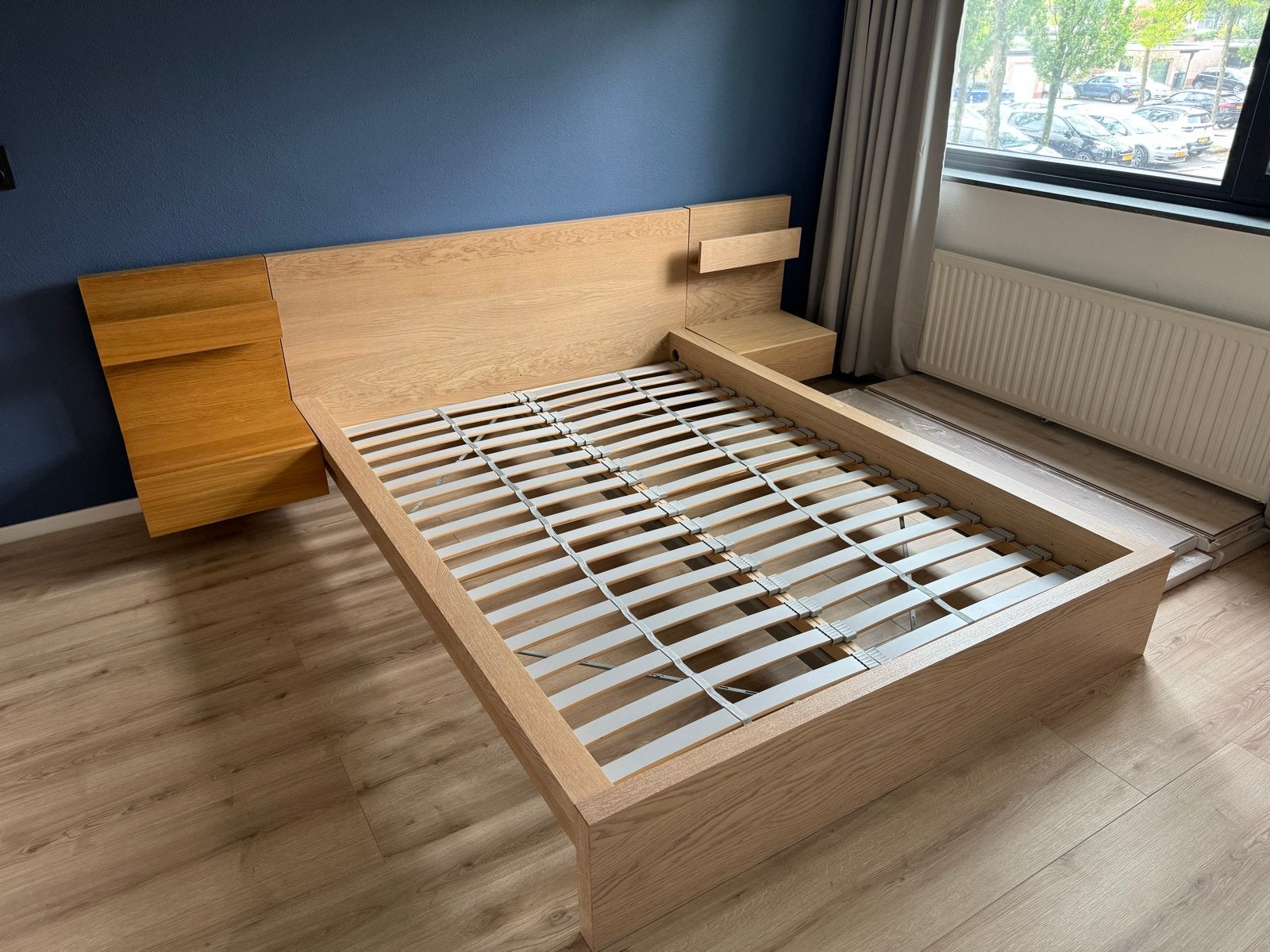 IKEA Malm bed 140x200 met gratis nachtkastjes, Huis en Inrichting, Ophalen, Gebruikt, Overige kleuren, Tweepersoons