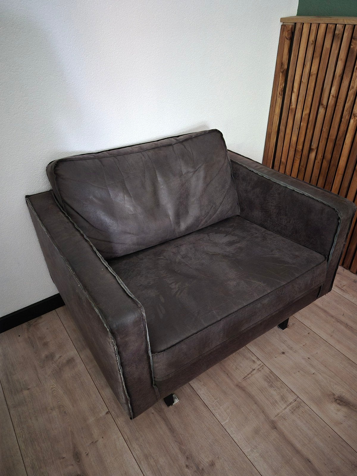 loveseat  woood, Huis en Inrichting, Banken | Sofa's en Chaises Longues, Ophalen, Gebruikt, Tweepersoons, 75 tot 100 cm