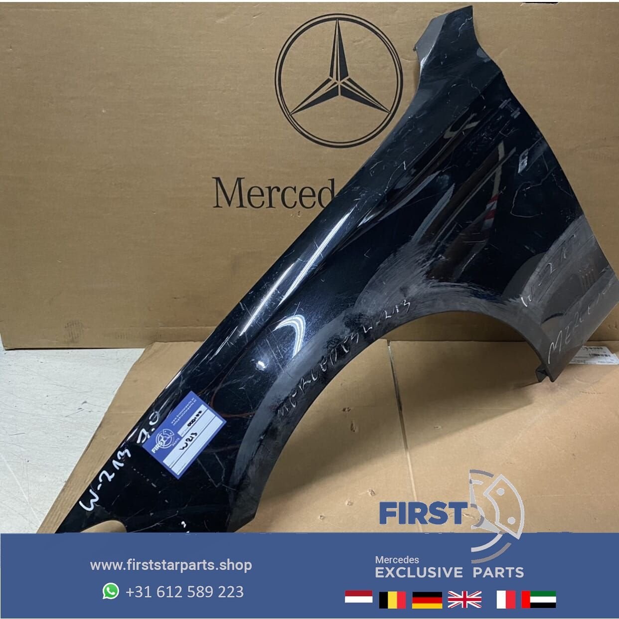 W213 ZIJSCHERM LINKS Mercedes E Klasse LINKER VOORSCHERM SPA, Gebruikt, -, Links, Ophalen of Verzenden