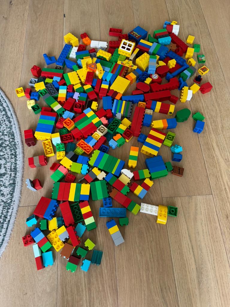 Lego Duplo veel basis blokken, sets en hubelino knikkerbaan, Ophalen, Zo goed als nieuw