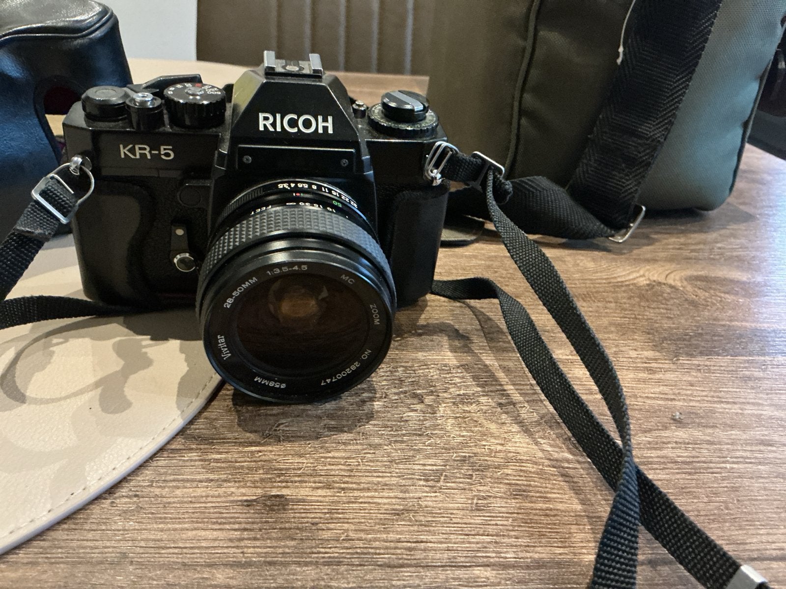 Ricoh KR-5 Spiegelreflexcamera met accessoires, Ophalen of Verzenden, Gebruikt, Spiegelreflex, Overige Merken