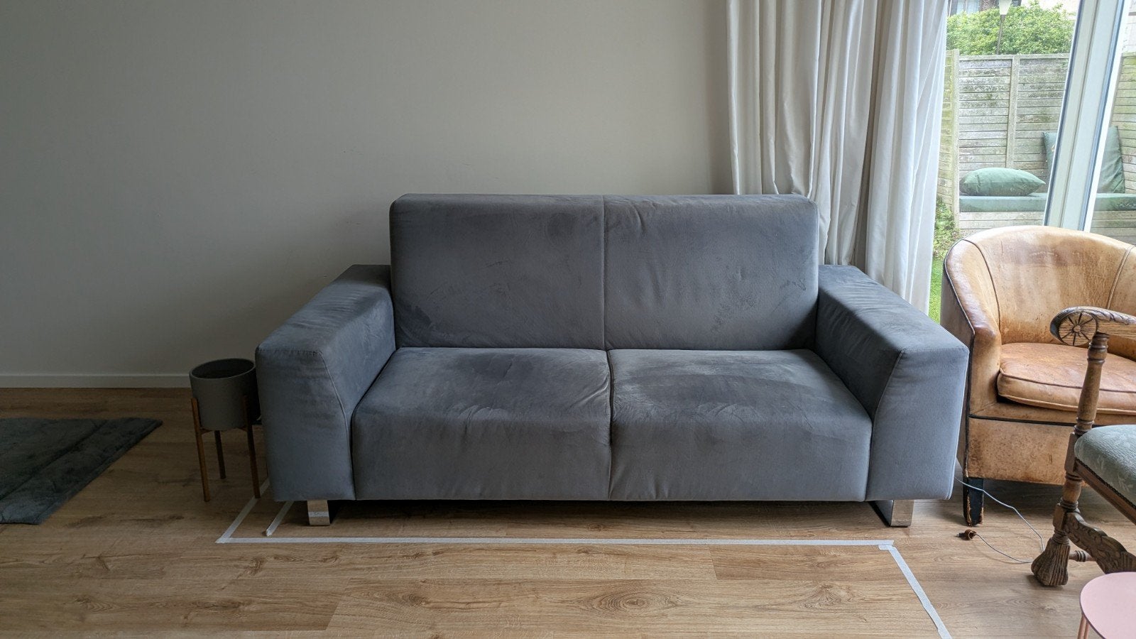 Goossens 2,5-zitsbank - Grijs, 95x200cm, Ophalen, Gebruikt, 150 tot 200 cm, Driepersoons