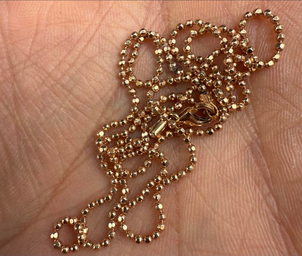 Italiaanse Rosé Gouden Ketting 18k - 45 cm, Sieraden, Tassen en Uiterlijk, Kettingen, Ophalen of Verzenden, Zo goed als nieuw