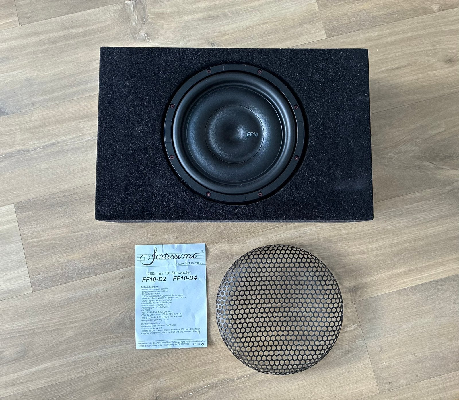 Fortissimo 10 inch subwoofer, Auto diversen, Autospeakers, Ophalen of Verzenden, Zo goed als nieuw