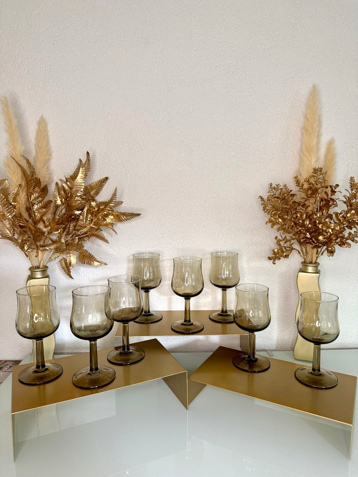 Set van 8 Luminarc Wijnglazen Rookglas - Vintage Design, Ophalen of Verzenden