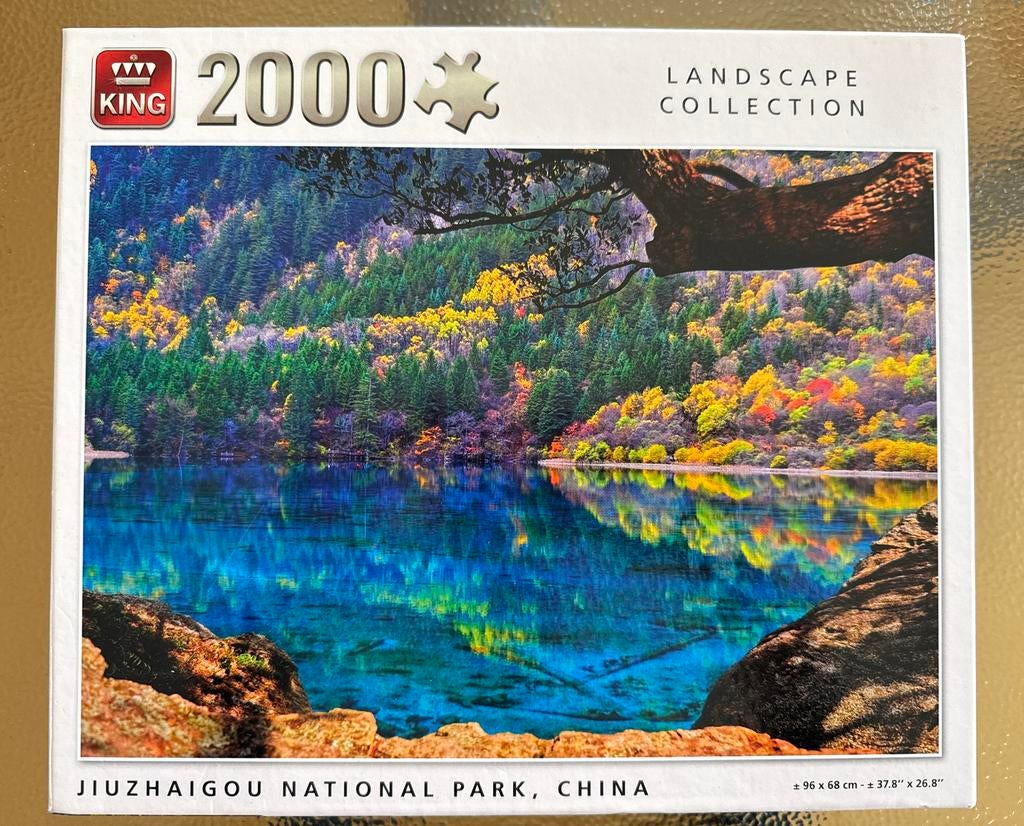King Puzzel 2000 Stukjes Jiuzhaigou National Park, Ophalen of Verzenden, Meer dan 1500 stukjes, Zo goed als nieuw, Legpuzzel