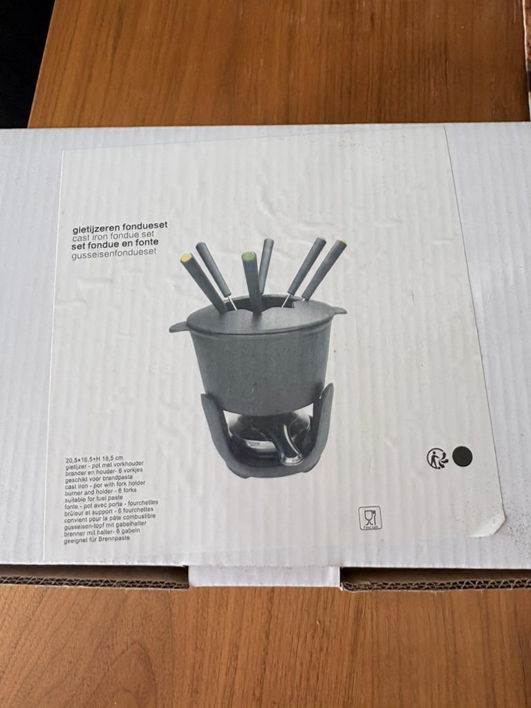 Gietijzeren fondueset nieuw, Witgoed en Apparatuur, Fonduesets, Ophalen of Verzenden, Nieuw, Brander, Fondueset