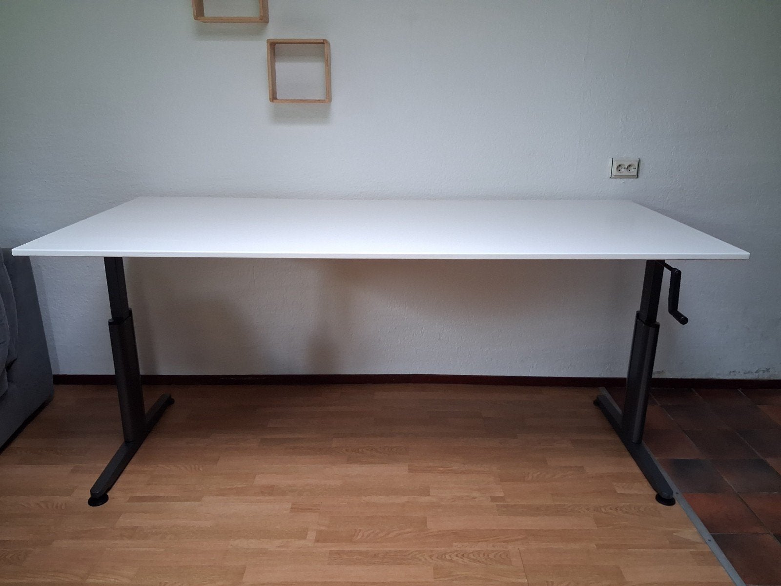 Lensvelt C2 bureau 200x90 cm – In hoogte verstelbaar – Wit, Ophalen, In hoogte verstelbaar, Gebruikt