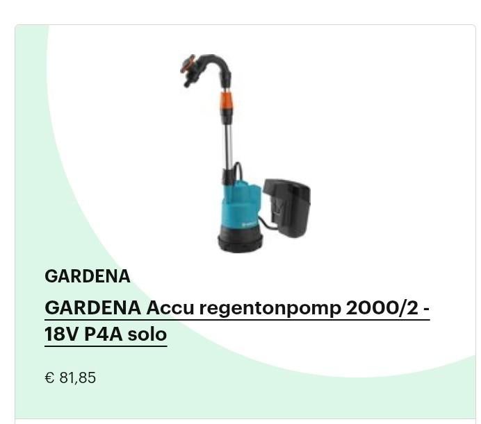 Gardena Accu regentonpomp 18v, Ophalen of Verzenden