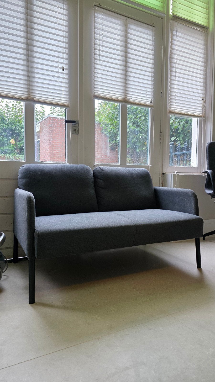 Ikea Glostad, 2-zitsbank, donkergrijs, Ophalen, Modern, Compact, Tweepersoons, 75 tot 100 cm
