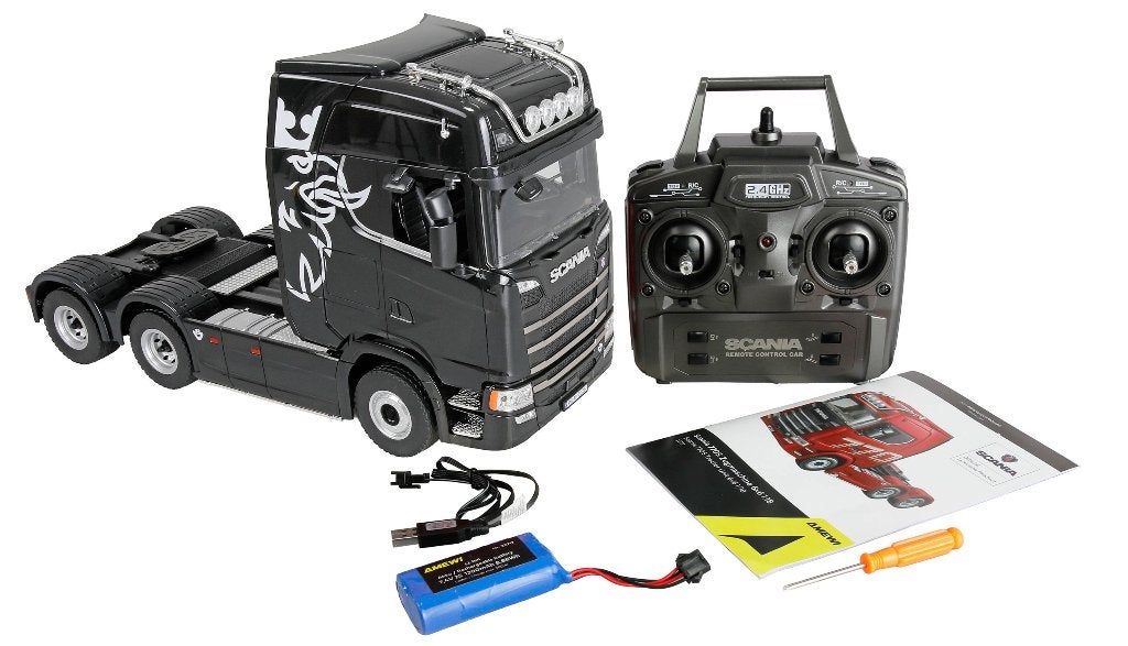 Scania 770 S Tractor Unit 6x4 1/18 RTR black, Hobby en Vrije tijd, Elektro, Nieuw, Ophalen of Verzenden, Auto onroad