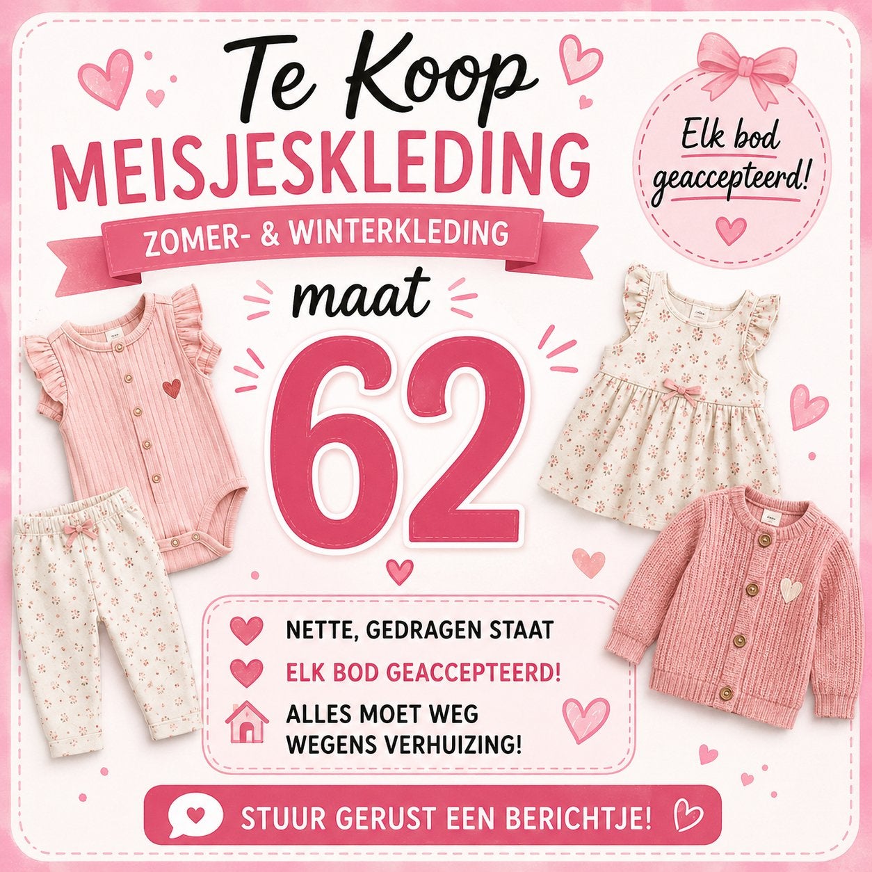 Meisjeskleding maat 62 - Zomer- & Winterkleding, Kinderen en Baby's, Babykleding | Maat 62, Ophalen, Gebruikt, Meisje, Setje