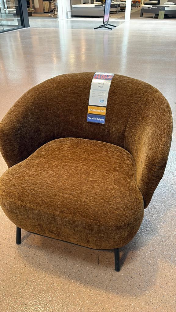 Haco Fauteuil David - Showroommodel Mosterd Safari, Ophalen, Nieuw, Stof, 75 tot 100 cm