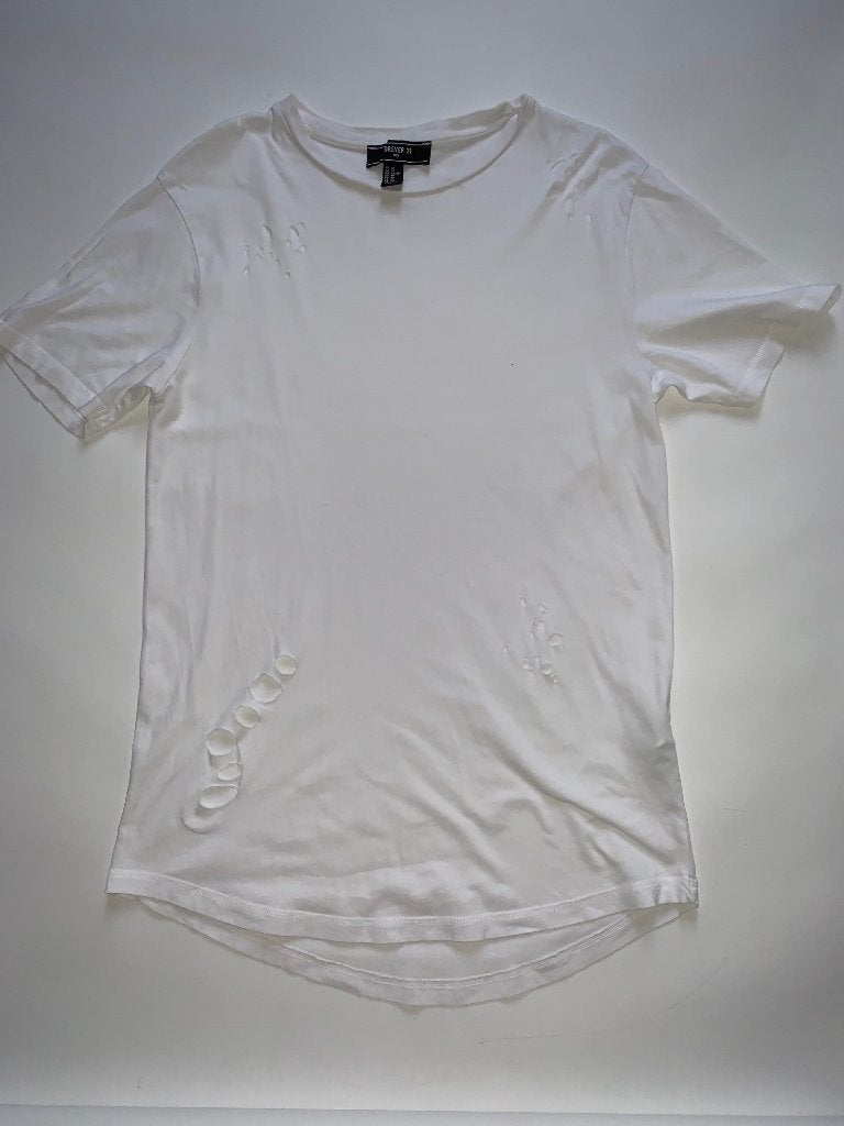 hagel WIT shirt met "gaten" XS in ~~nieuw~~ staat, Kleding | Dames, T-shirts, Verzenden, Wit, Zo goed als nieuw, Korte mouw