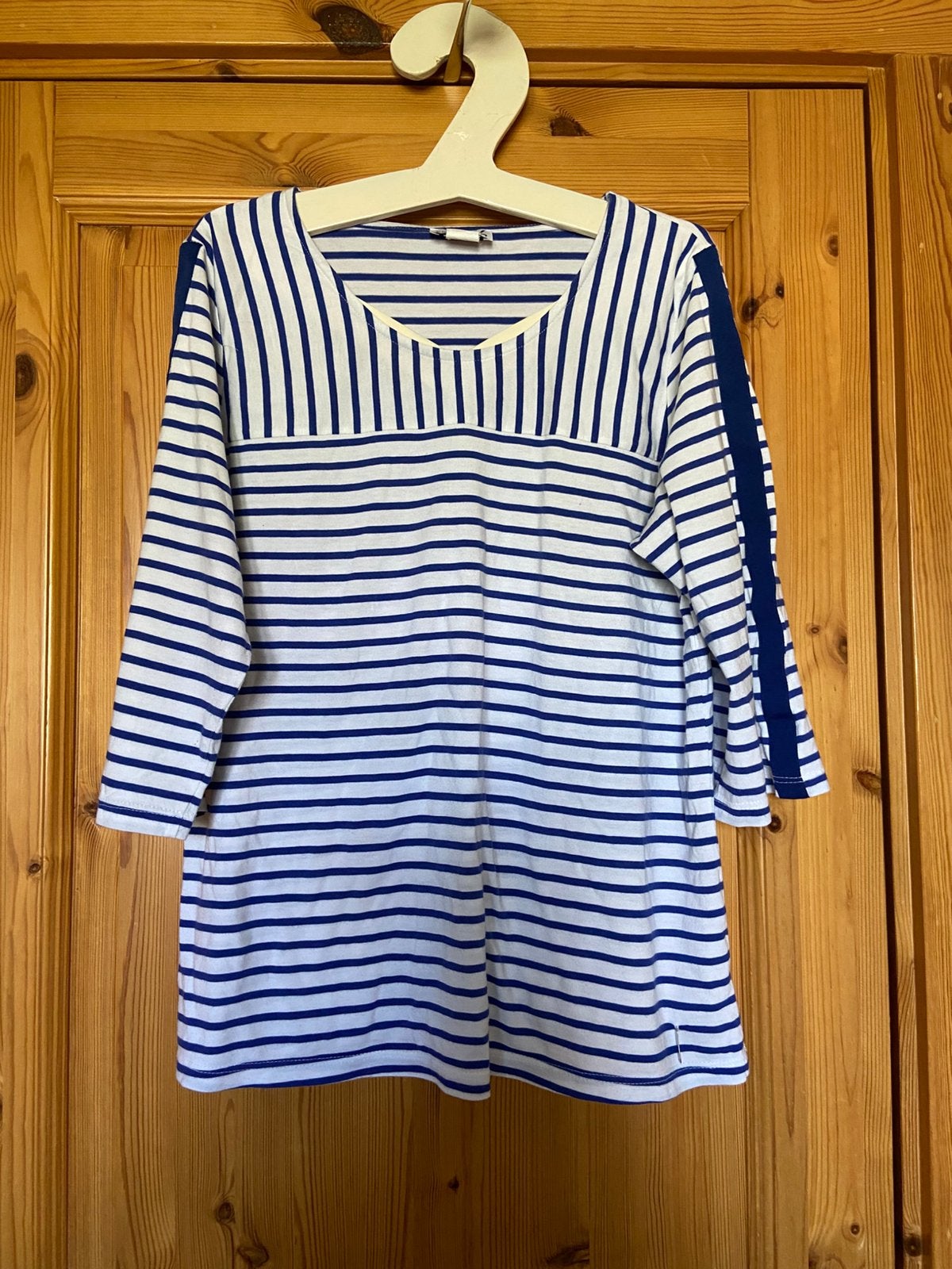 T-shirt blauw wit gestreept lange mouw L collection maat 44, Blauw, Maat 42/44 (L), Ophalen of Verzenden, Zo goed als nieuw
