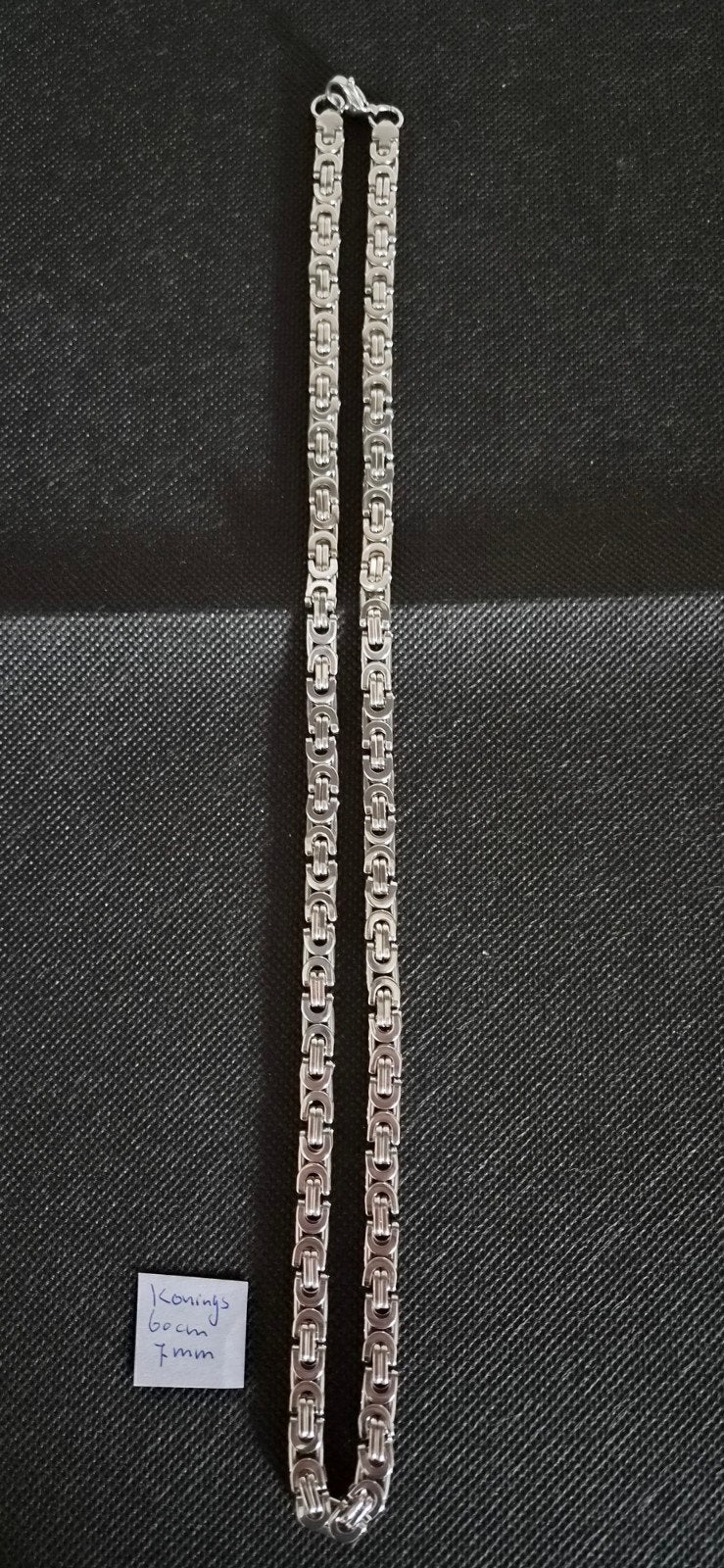 Koningsketting 60cm 7mm, Sieraden, Tassen en Uiterlijk, Kettingen, Ophalen of Verzenden, Nieuw, Zilver, Overige materialen